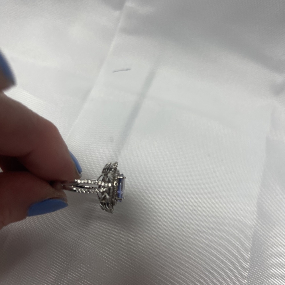 925 Sterling Silver Women's Tanzanite Ring Size 7 New Stunning - Picture 9 of 15